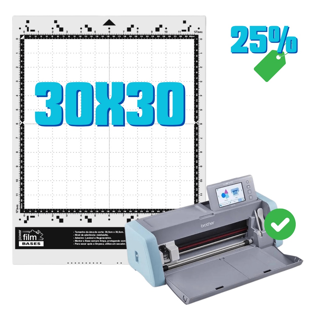 Base de Corte 30x30 Para Brother ScanNCut SDX 85, 125 e E225 - Com Cola