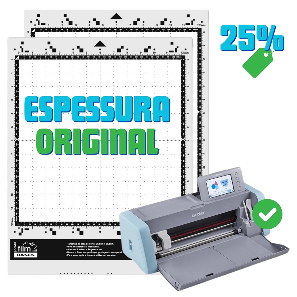 Kit 2 Bases de Corte 30x30 Para Brother ScanNCut SDX 85, 125 e E225 - Com Cola