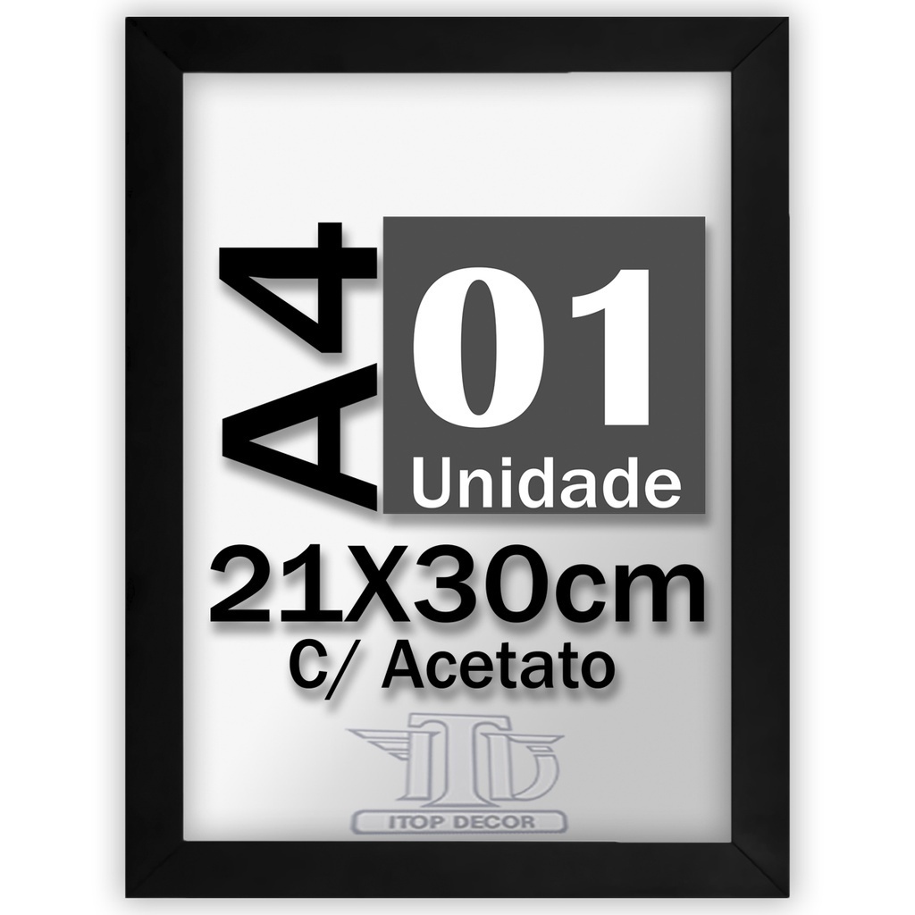 Quadro Moldura A4 21x30 Com Acetato Poster Certificado Foto em Oferta na Shopee