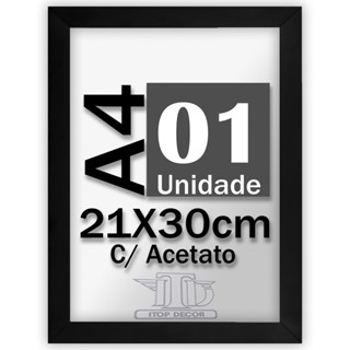Quadro Moldura A4 21x30 Com Acetato Poster Certificado Foto