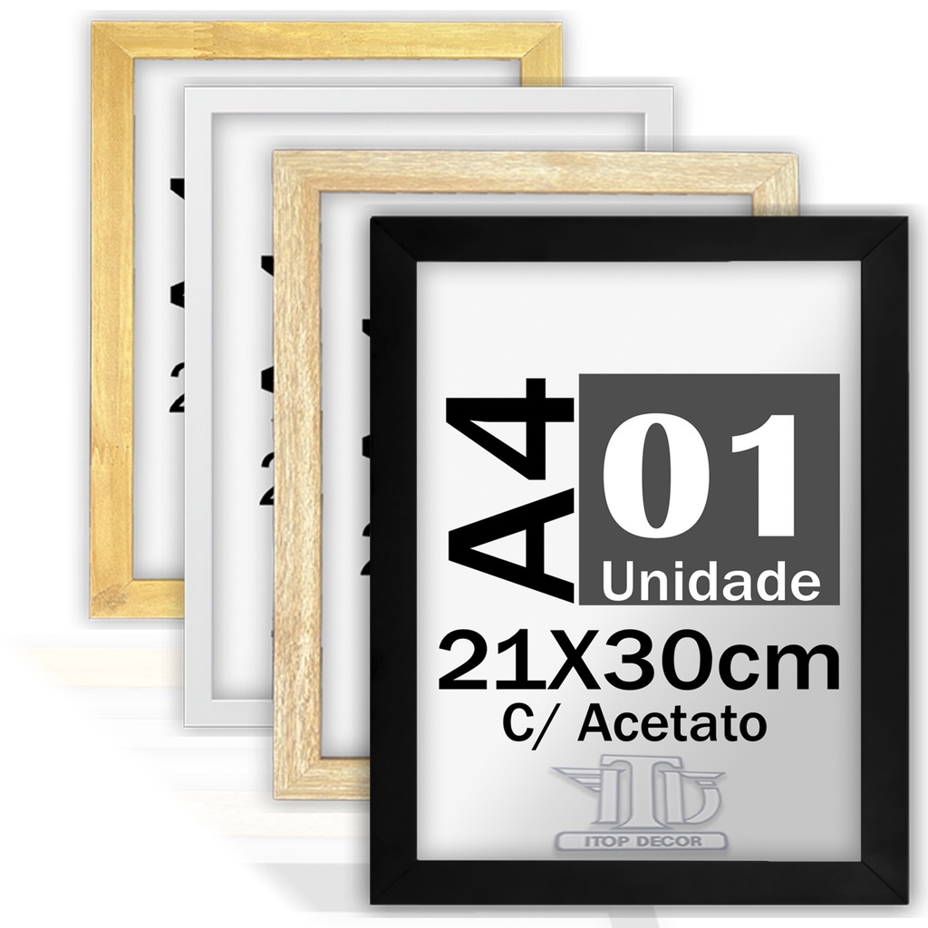 Molduras Quadros A4 Certificados Com Acetato 21x30cm em Oferta na Shopee