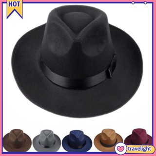 Viseira De Sol Unissex Resistente De Feltro/Aba Larga/Chapéu Fedora/Panamá/Vintage/Outono