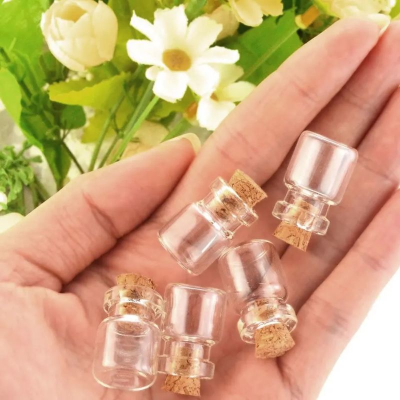 Kit 5 mini garrafinhas com rolha para artesanato