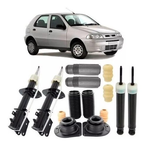 4 Amortecedor+4 Kit Suspensão Palio Fire 2008 2009 2010 2011