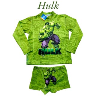 Conjunto UV proteção solar Camisa+sunga piscina/praia Personagem infantil Hulk