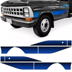 Kit Faixa Decorativa Adesivo Lateral Camionete F-4000 F4000 1989 1990 1991 Azul