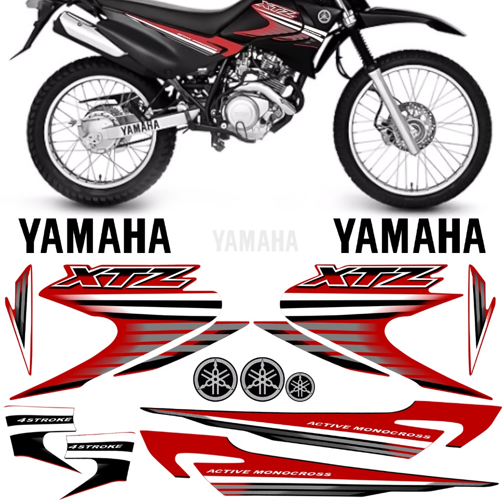 Kit Adesivo Xtz 125 2007 Vermelho Moto Faixa Jogo