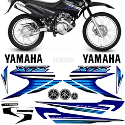 Kit Adesivo Vinil Automotivo Xtz 125 2007 Azul Moto Faixa Emblema
