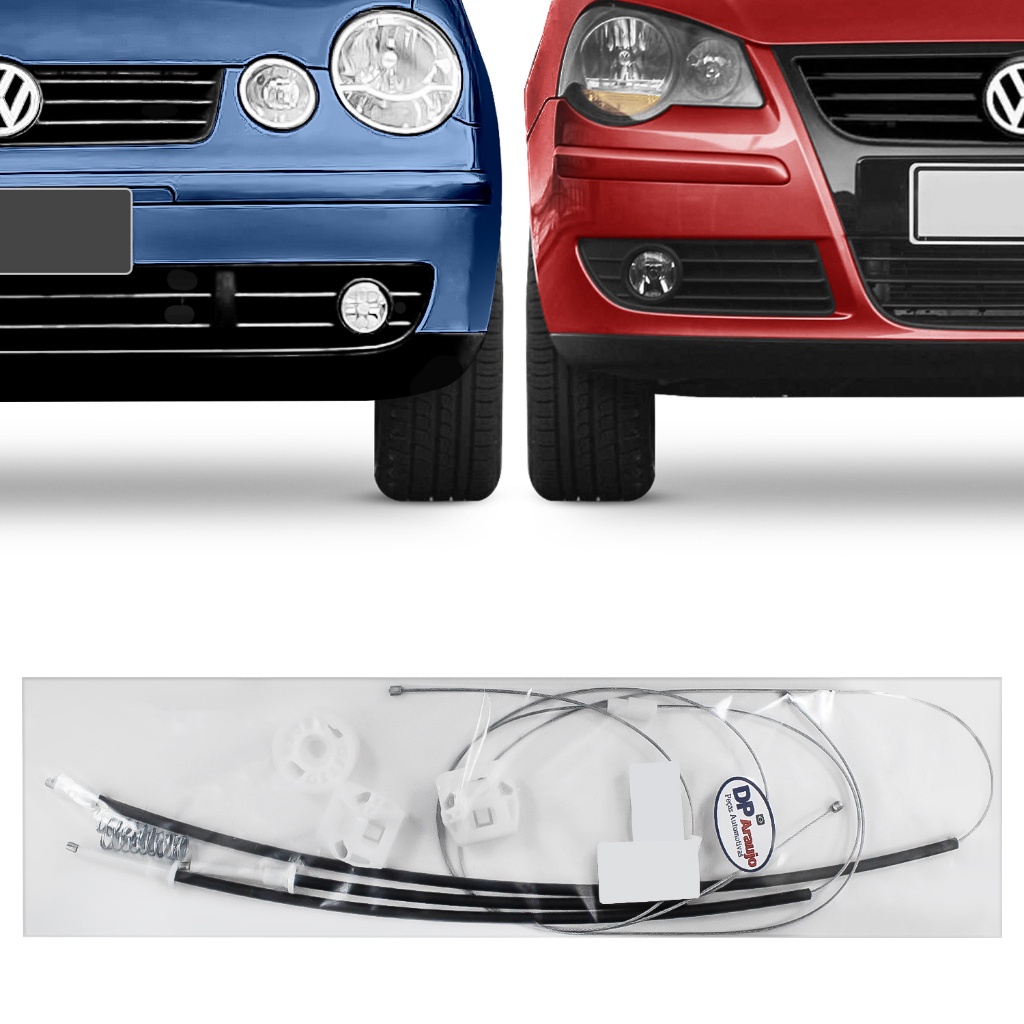 Kit Reparo Vidro Eletrico Dianteiro Polo Hatch e Sedan 2003 A 2013 Cabo Nylon