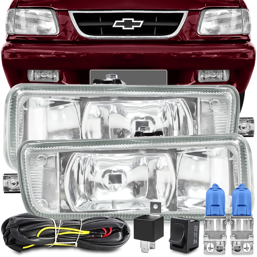 Kit Farol De Milha S10 S-10 Blazer 1995 A 1998 Auxiliar Neblina Vidro Orgus