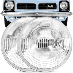 Par Bloco Ótico Farol Chevette 1975 A 1980 Lente Vidro Estriada Sem Vigia