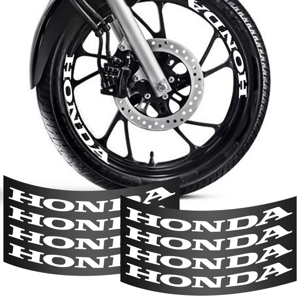 Kit 8 Adesivo Vinil Automotivo Roda Moto Titan Fan Start 125 150 160 Compatível Honda