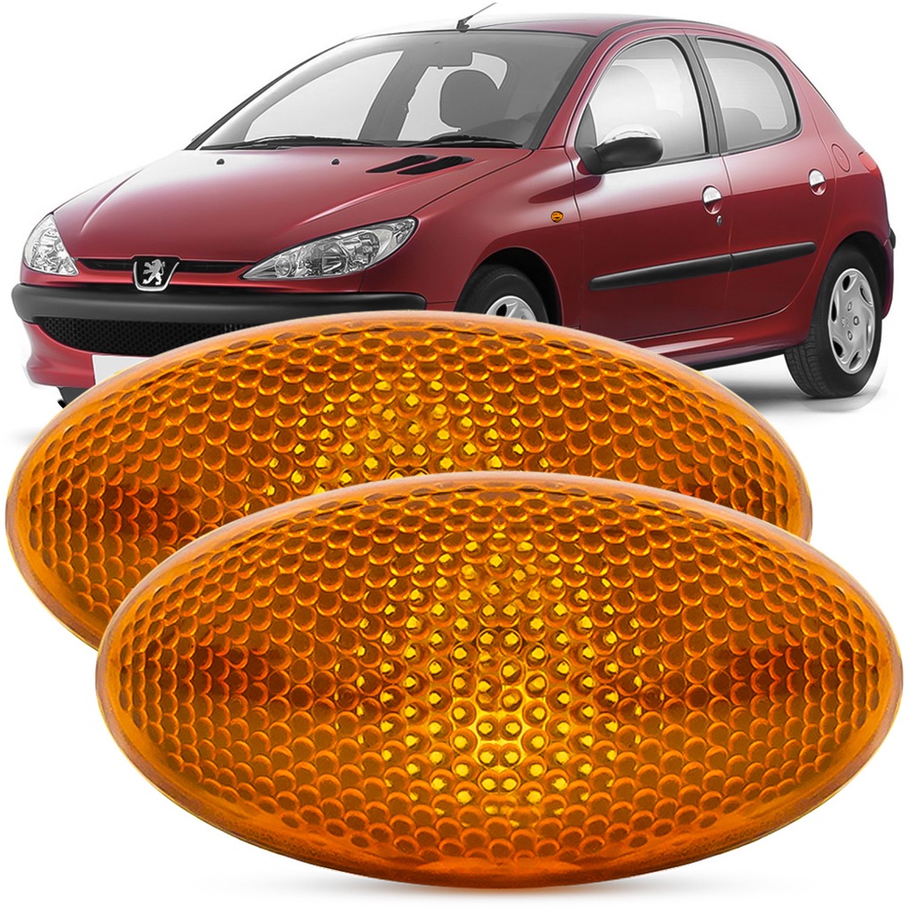 Par Lanterna Lateral Paralama Peugeot 206 2000 A 2010 Pisca Seta Ambar