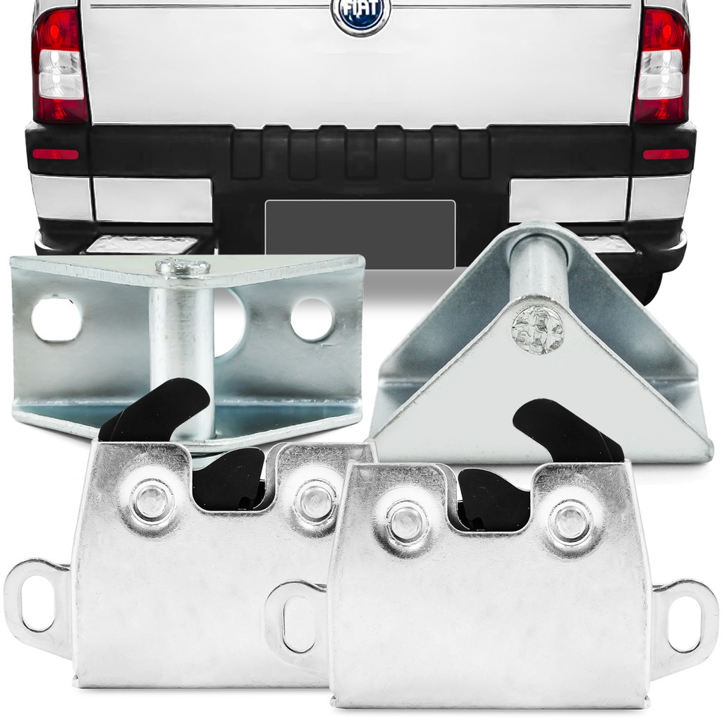Kit Fechadura Tampa Caçamba Fiat Strada 2004 A 2012 + Par de Batente