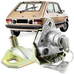 Kit Fechadura do Porta Malas Tampa Traseira + Batente Fiat 147 1976 A 1987 Com Chave