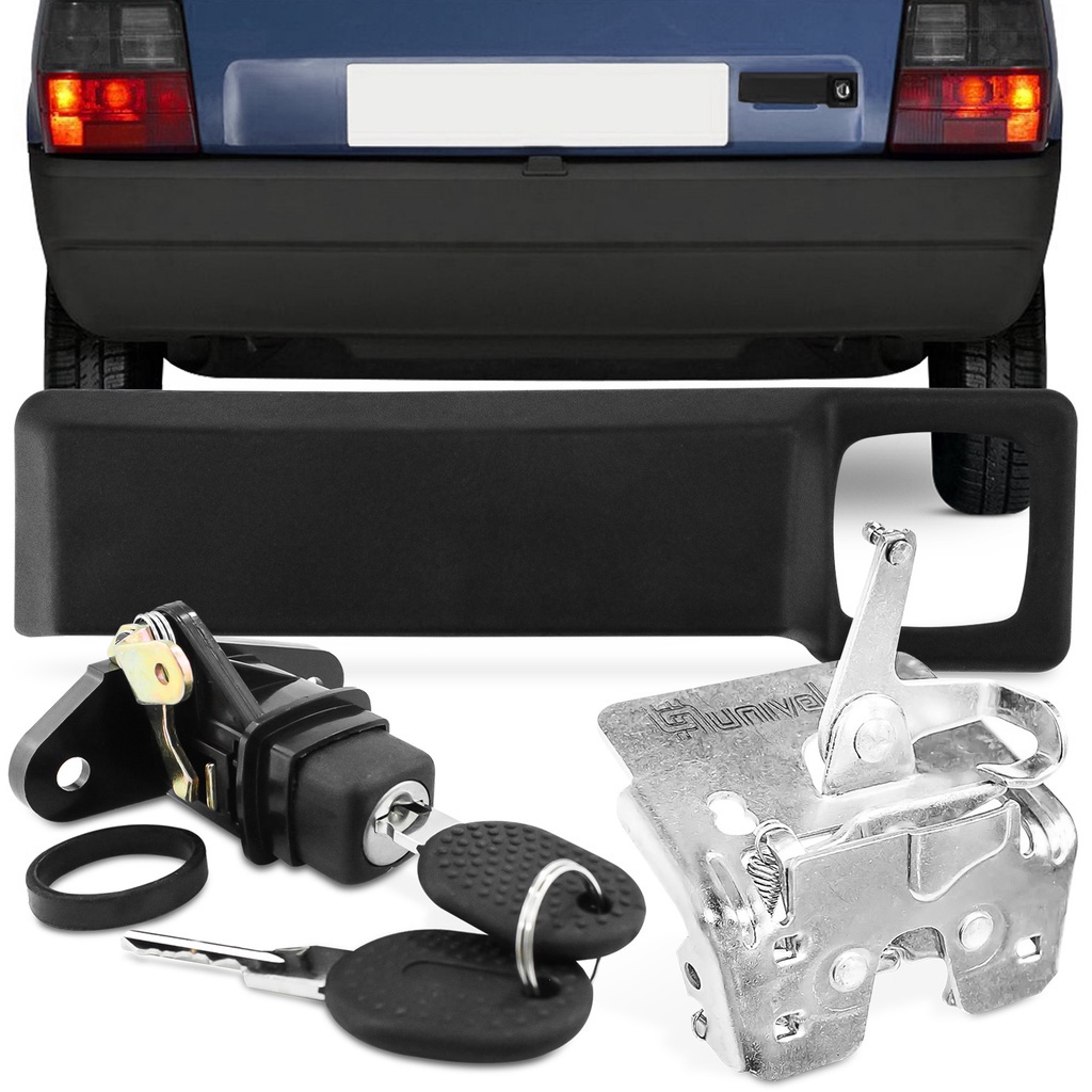 Kit Maçaneta do Porta Malas Uno 1996 A 2004 + Botão + Fechadura Tampa Traseira