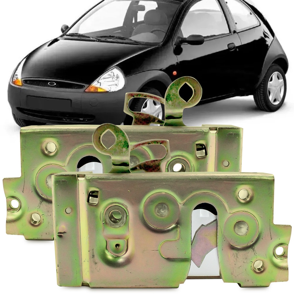 Par Fechadura Mecanica de Porta Dianteira Fiesta Hatch Sedan 1996 A 2006 Ford Ka 1997 A 2007