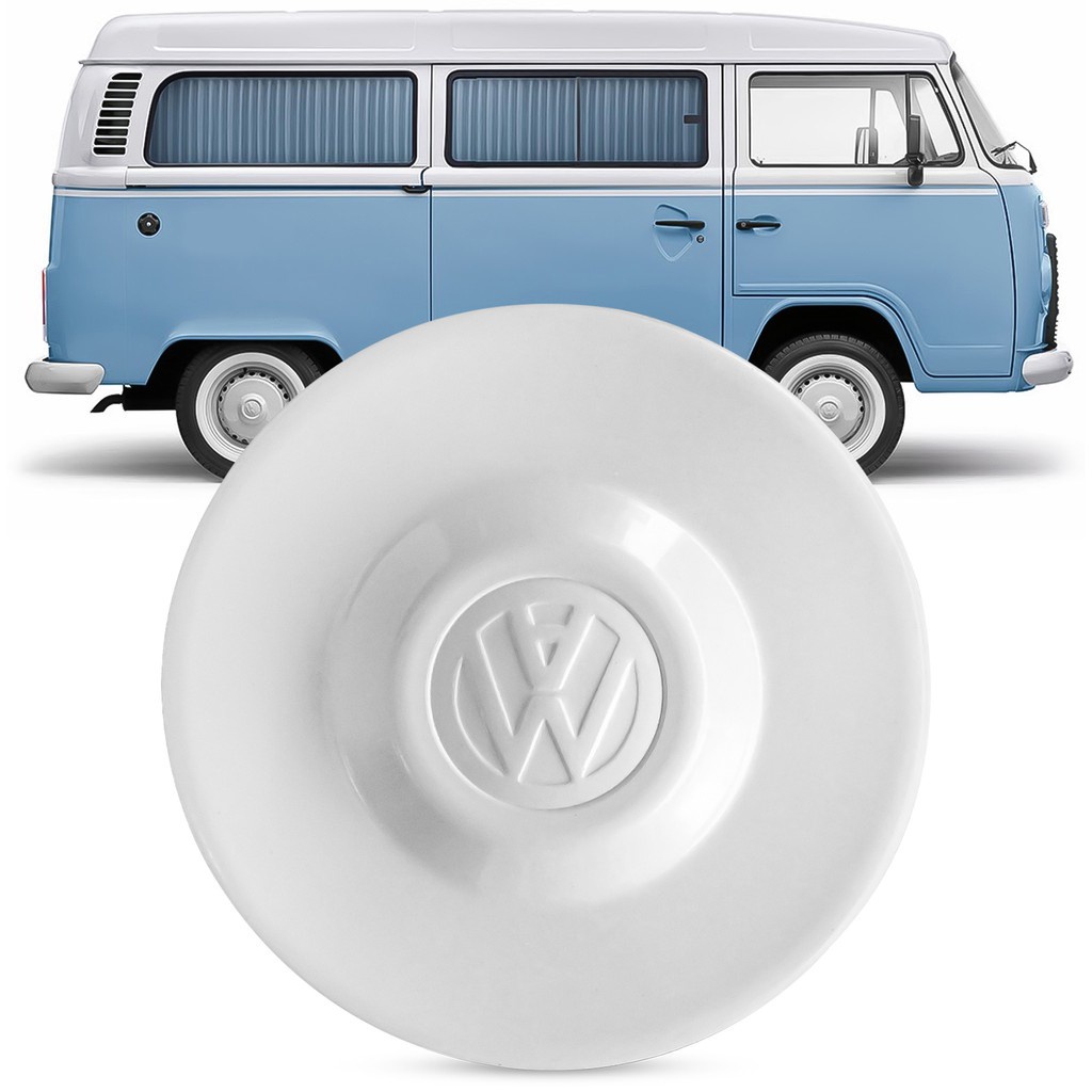 Calota Central Roda Kombi 1980 A 2018 Perua Plastico Branca