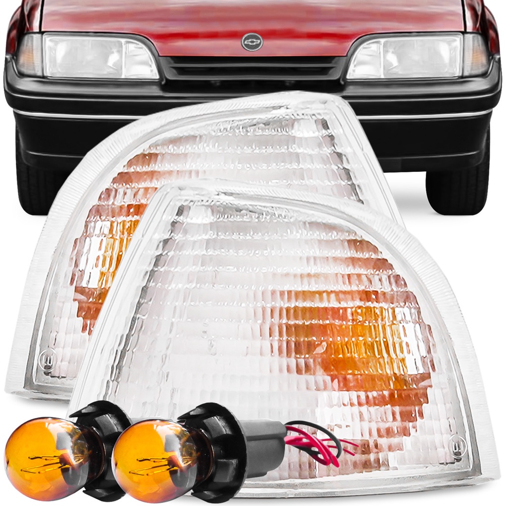 Kit Lanterna Pisca Monza Tubarão 1991 A 1996 Cristal Encaixe Arteb + Soquete Lampada 2 Polos Meia Luz na Seta Conjugado