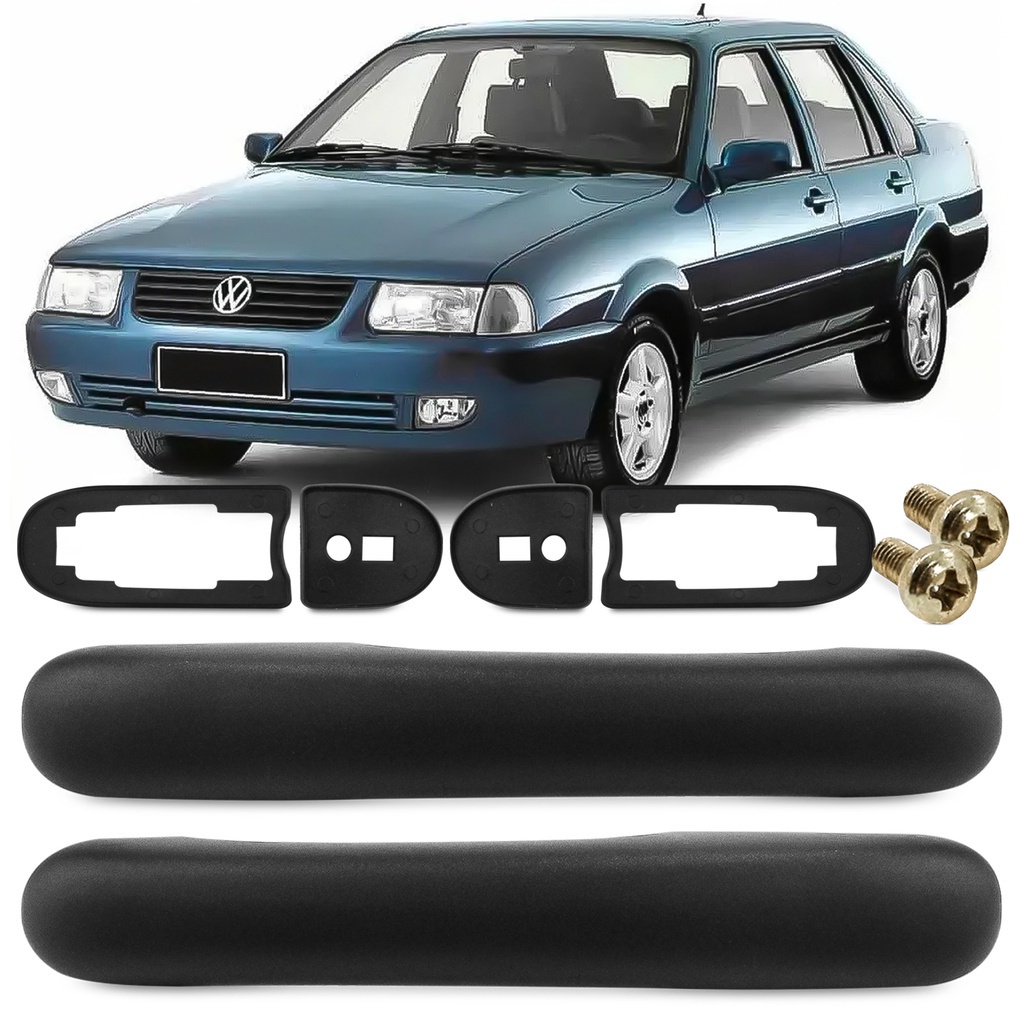 Kit Par Maçaneta de Porta Externa Traseira Santana Quantum 1998 99 00 01 02 03 04 05 2006 Lisa Sem Chave