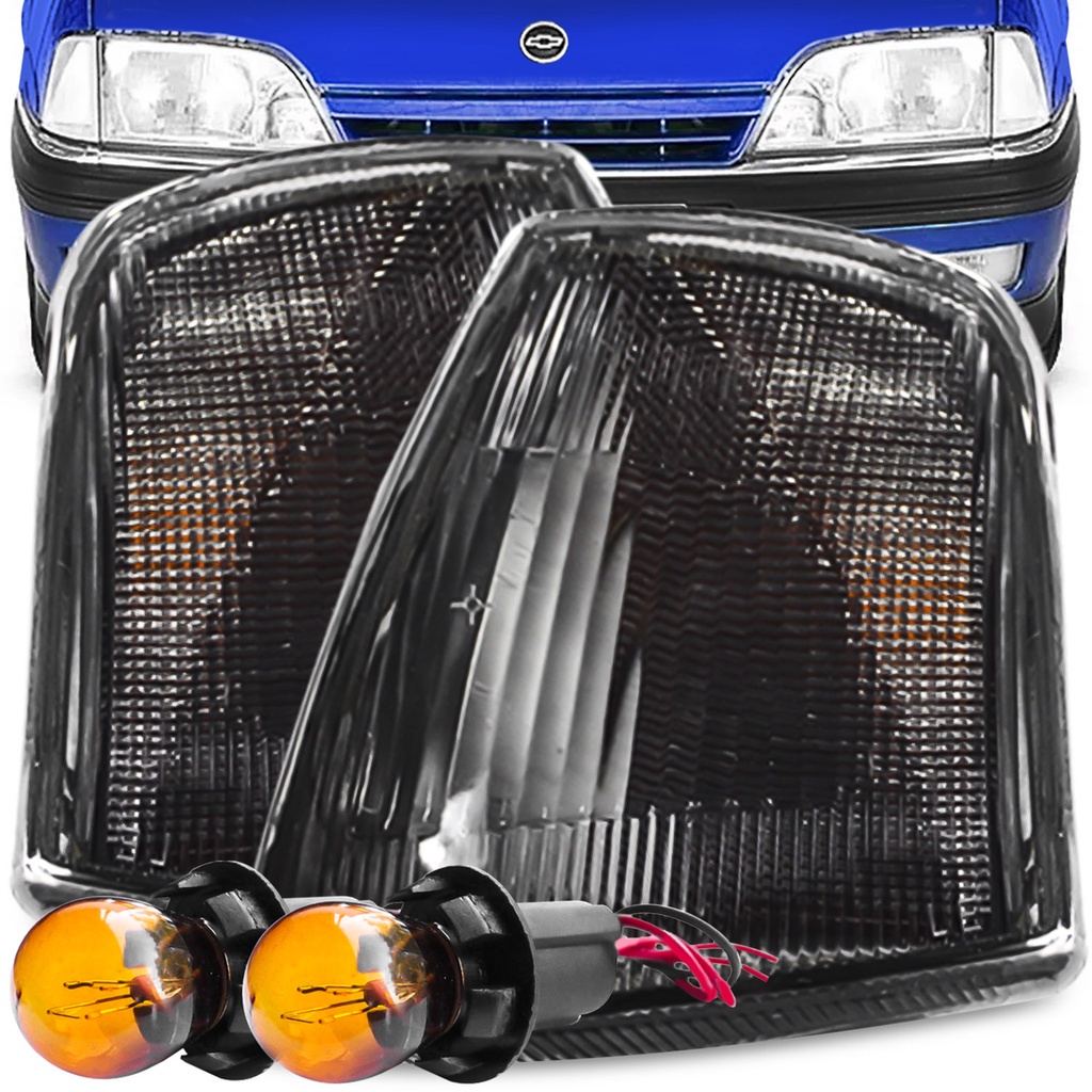 Kit Lanterna Dianteita Pisca Omega Suprema 1992 A 1998 Fume + Soquete Lampada 2 Polos na Seta Conjugado