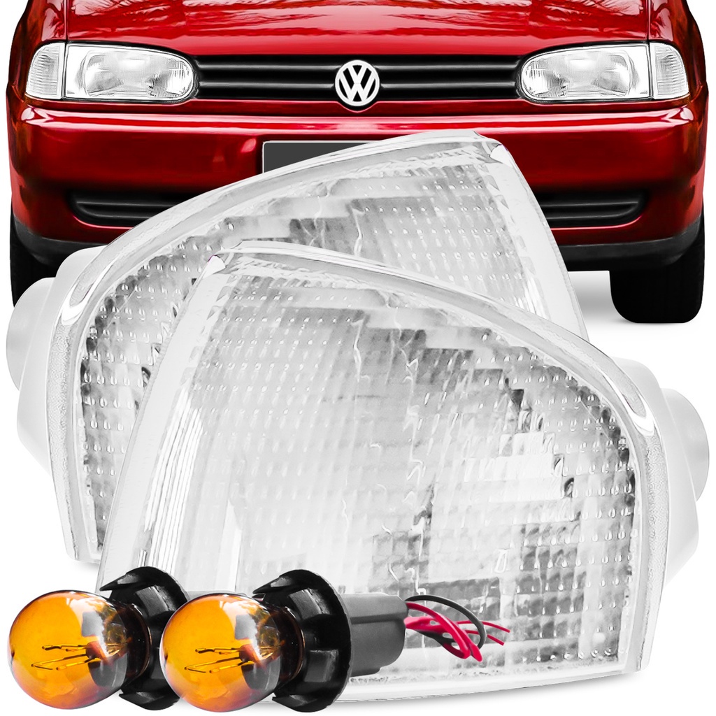 Kit Lanterna Diant Pisca Gol Parati Saveiro Bola G2 1995 A 1999 Cristal Encaixe Arteb Soquete Lampada 2 Polo Meia Seta