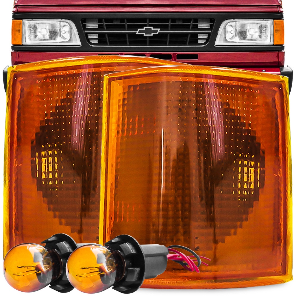 Kit Lanterna Diant Pisca A20 C20 D20 1993 A 1998 Ambar + Soquete Lampada 2 Polos Meia Luz na Seta Conjugado