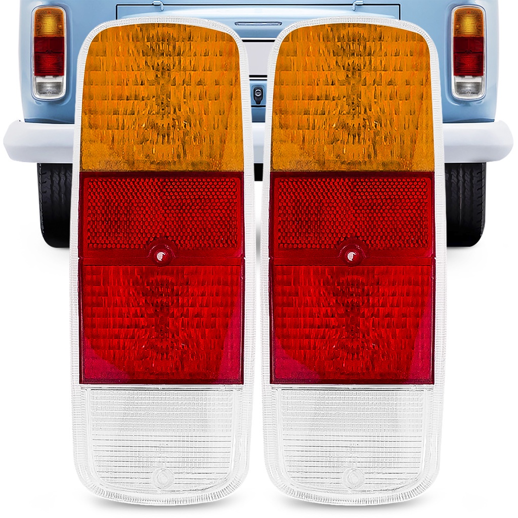 Par Lente Da Lanterna Traseira Perua Kombi 1976 À 2014 Clipper Acrilica Tricolor