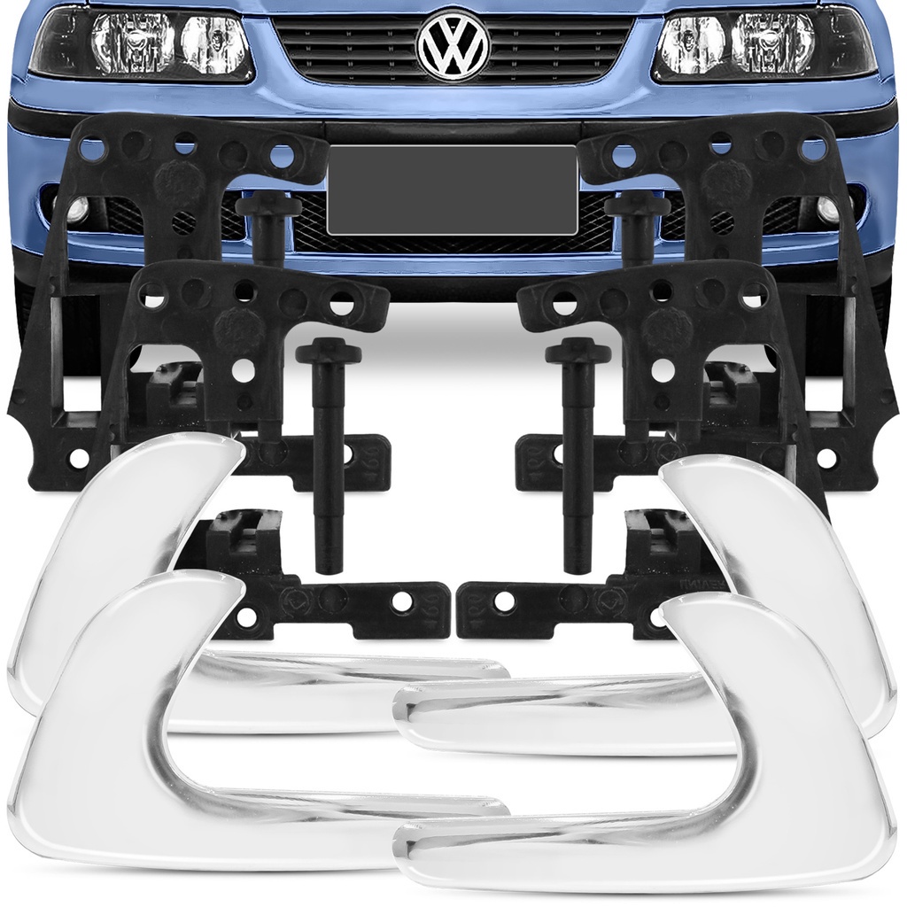 Kit 4 Maçaneta Interna Gatilho Gol Parati G3 1999 A 2005 Com Suporte e Pino