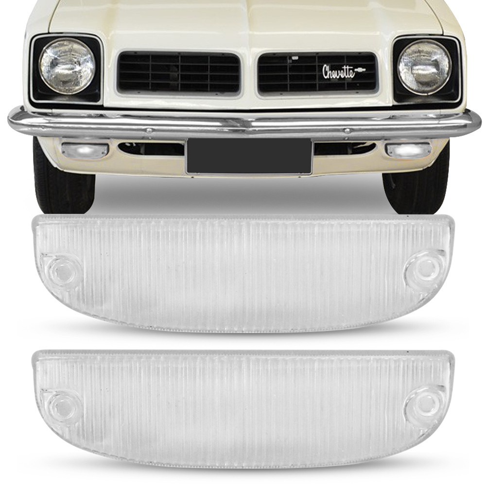Par Lente da Lanterna Dianteira Chevette 1973 74 75 76 77 78 79 80 81 1982 Pisca Seta Cristal