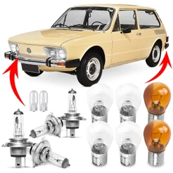 Kit Lampada Para Farol e Lanterna Traseira Brasilia 1978 1979 1980 1981 Comum Halogena Jogo