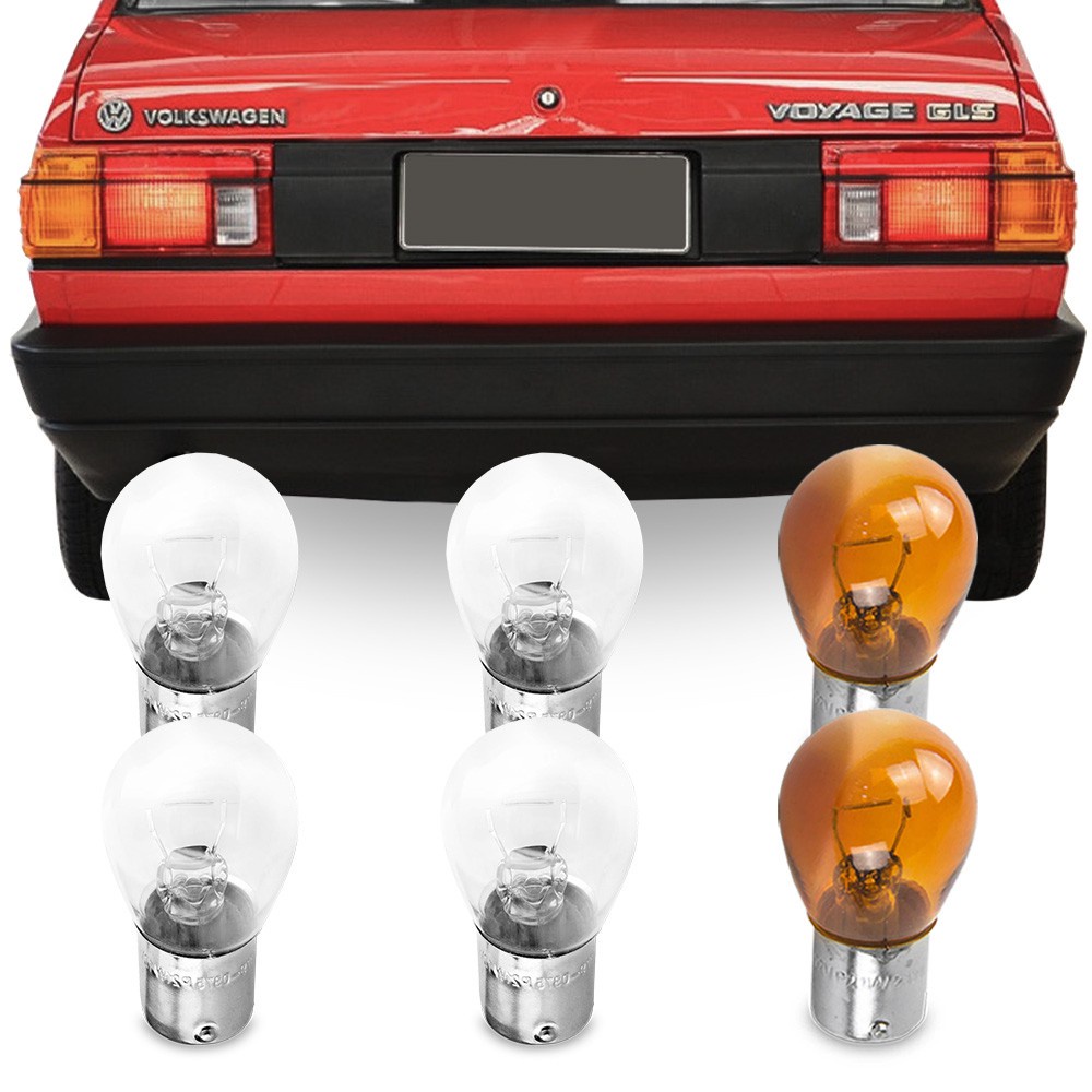 Jogo 6 Lampadas Comum Para Lanterna Traseira Voyage Quadrado 1985 86 87 88 89 1990