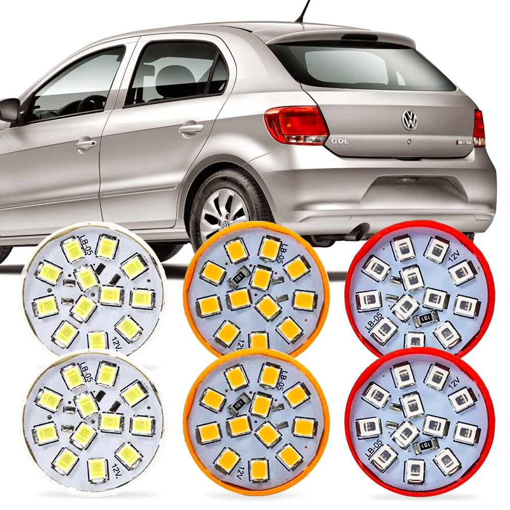 Kit 6 Lampadas de Led Para Lanterna Traseira Gol G6 2012 2013 2014 2015 2016