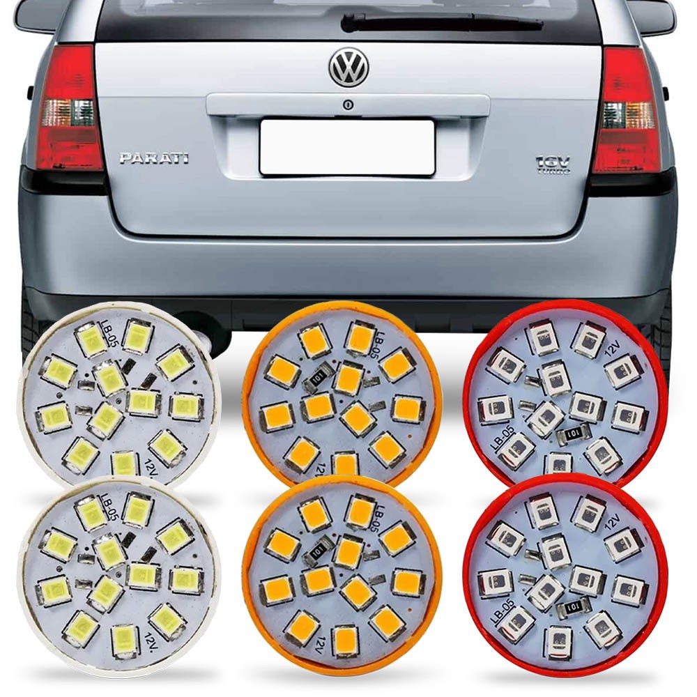 Kit 6 Lampadas de Led Para Lanterna Traseira Parati G3 2003 2004 2005