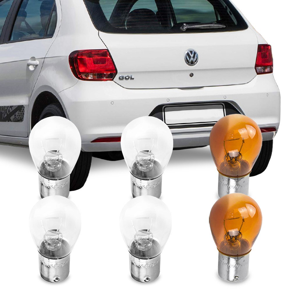Jogo 6 Lampadas Comum Para Lanterna Traseira Gol G6 2012 2013 2014 2015 2016