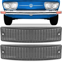 Par Lente da Lanterna Dianteira Brasilia Variant 1973 1974 1975 1976 1977 Pisca Seta Fume