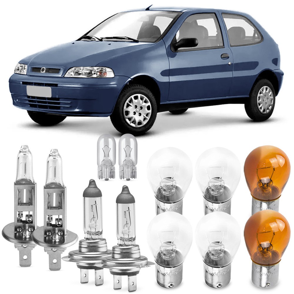 Kit Lampada Para Farol e Lanterna Traseira Palio 2001 2002 2003 Comum Halogena Jogo