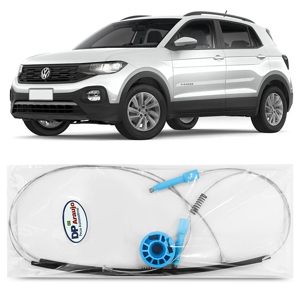 Kit Reparo Maquina Vidro Eletrico T-cross 2018 2019 2020 2021 Cabo Traseiro