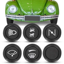 Kit 6 Botao Painel Fusca 1973 A 1977 Farol Afogador Ar Limpador Parabrisa Puxador Ventilador