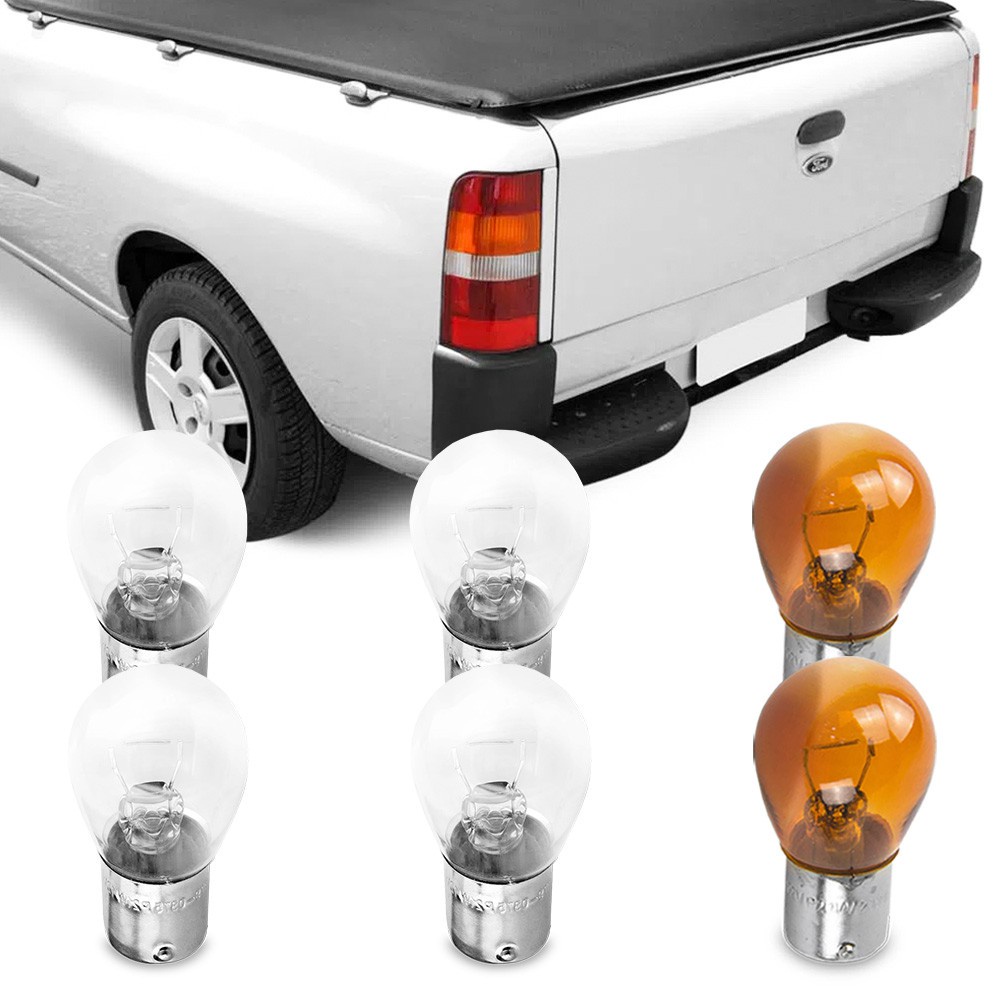 Jogo 6 Lampadas Comum Para Lanterna Traseira Courier 1996 1997 1998 1999 2010