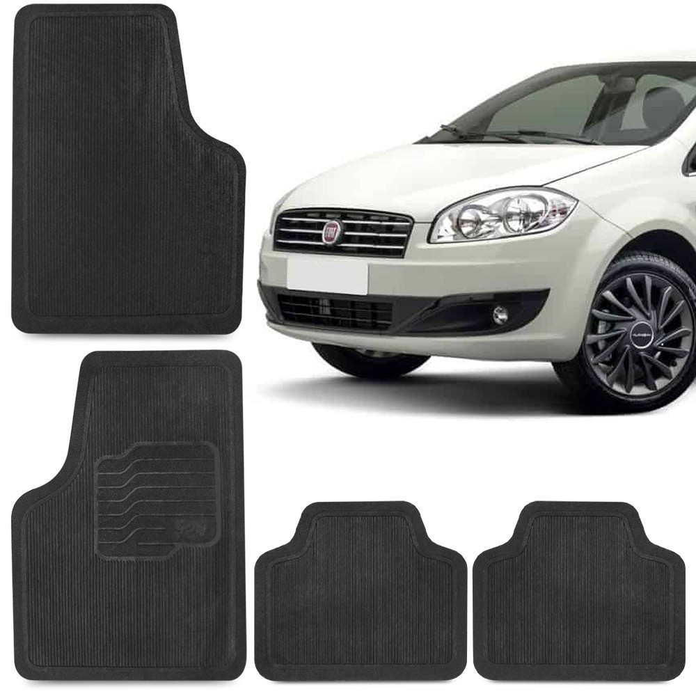 Jogo Tapete de Borracha Para Linea 2008 A 2016 Fiat 100% Reciclavel 4 Peças