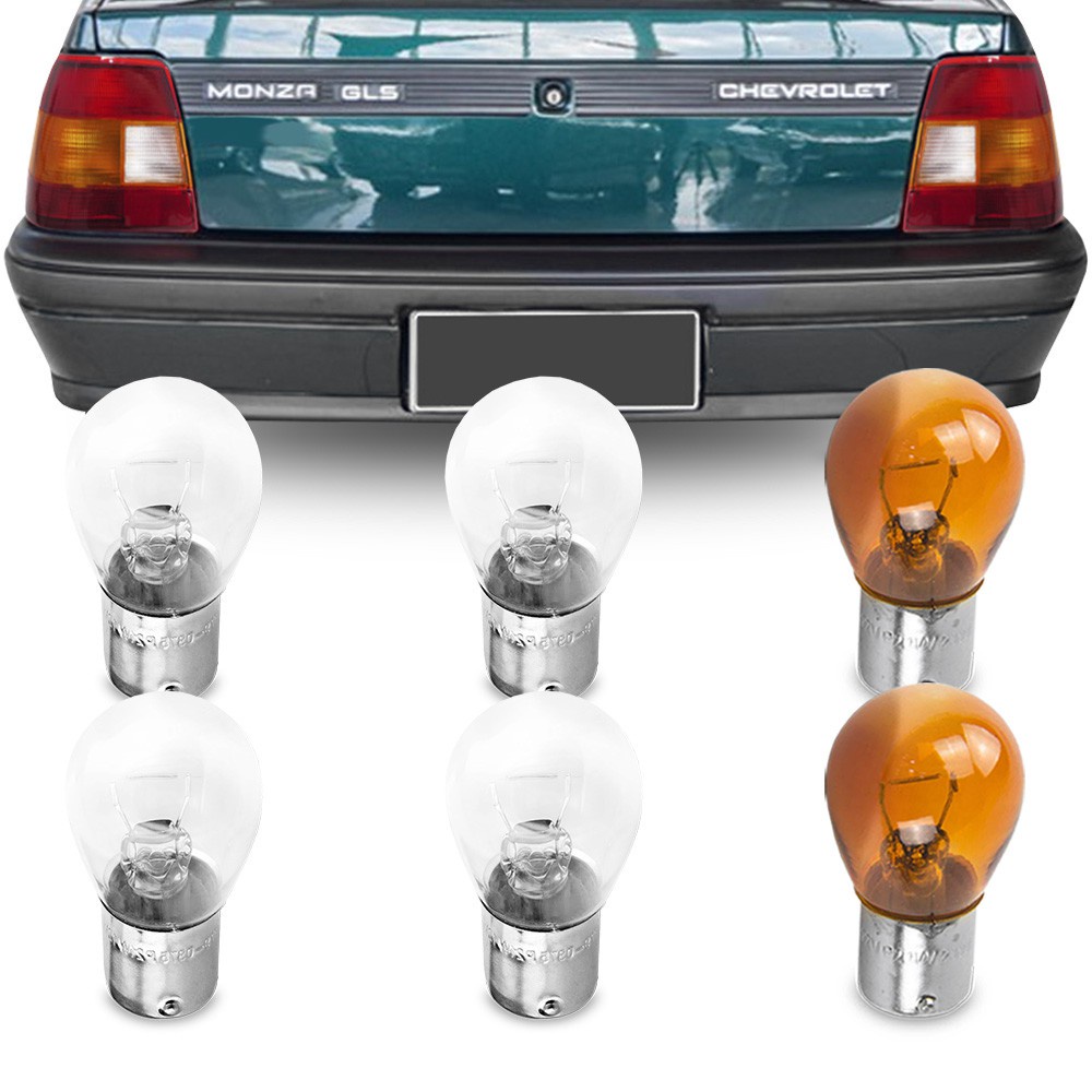 Jogo 6 Lampadas Comum Para Lanterna Traseira Monza Tubarao 1991 1992 1993 1994 1995 1996