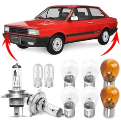 Kit Lampada Para Farol e Lanterna Traseira Voyage Quadrado G1 1985 1986 1987 1988 1989 1990 Comum Halogena Jogo