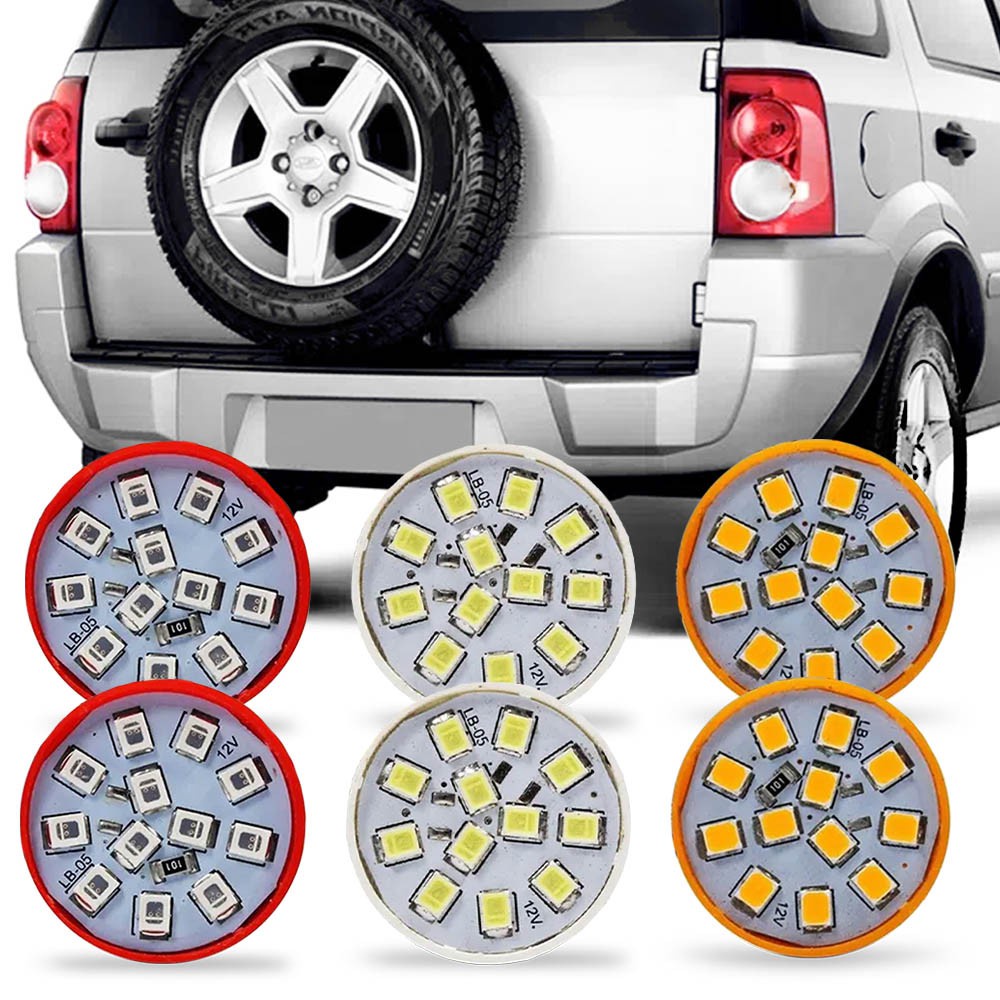 Kit 6 Lampadas de Led Para Lanterna Traseira Ecosport 2008 2009 2010 2011 2012
