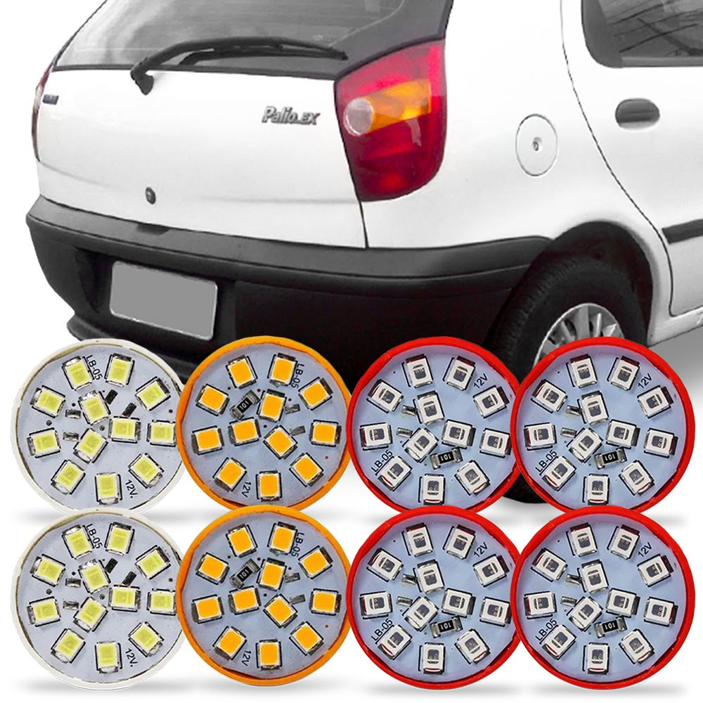 Kit 8 Lampadas de Led Para Lanterna Traseira Palio 1996 1997 1998 1999 2000