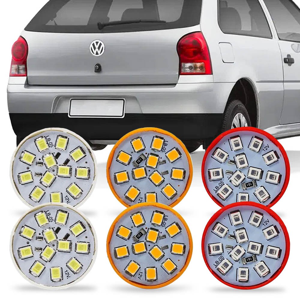 Kit 6 Lampadas de Led Para Lanterna Traseira Gol G4 2006 2007 2008 2009 2010
