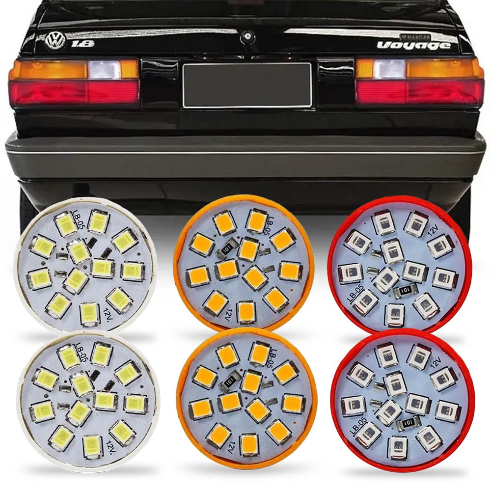 Kit 6 Lampadas de Led Para Lanterna Traseira Voyage 1991 1992 1993 1994 1995