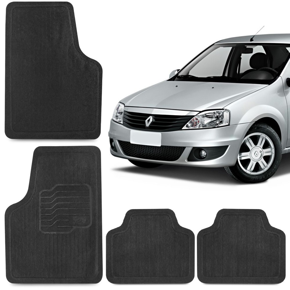 Jogo Tapete de Borracha Para Logan 2007 A 2016 Renault 100% Reciclavel 4 Peças