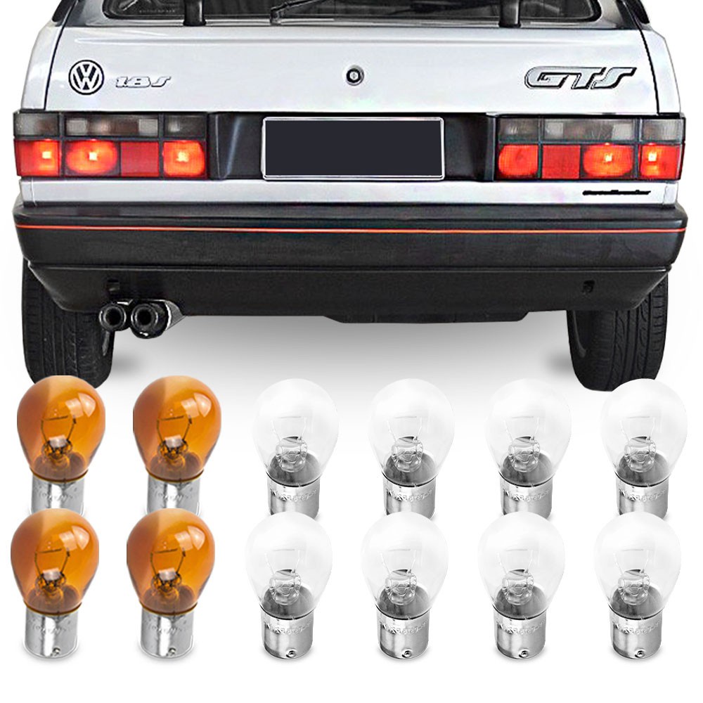 Jogo 12 Lampadas Comum Para Lanterna Traseira Gol Quadrado 1987 88 89 90 91 92 93 1994