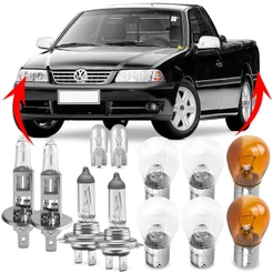 Kit Lampada Para Farol e Lanterna Traseira Saveiro G3 2001 2002 2003 2004 2005 Comum Halogena Jogo Foco Duplo